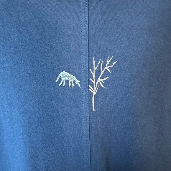 Cover charge women’s dress knit navy blue painted pockets Lagenlook art teacher - Picture 3 of 13